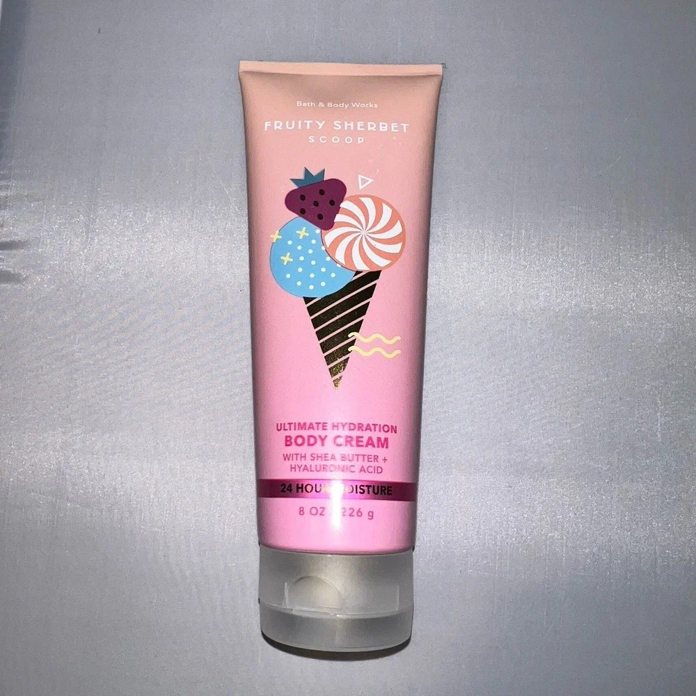 BATH AND BODY WORKS Fruity Sherbet Ultimate Hydration Body Cream 24 Hour 8 oz